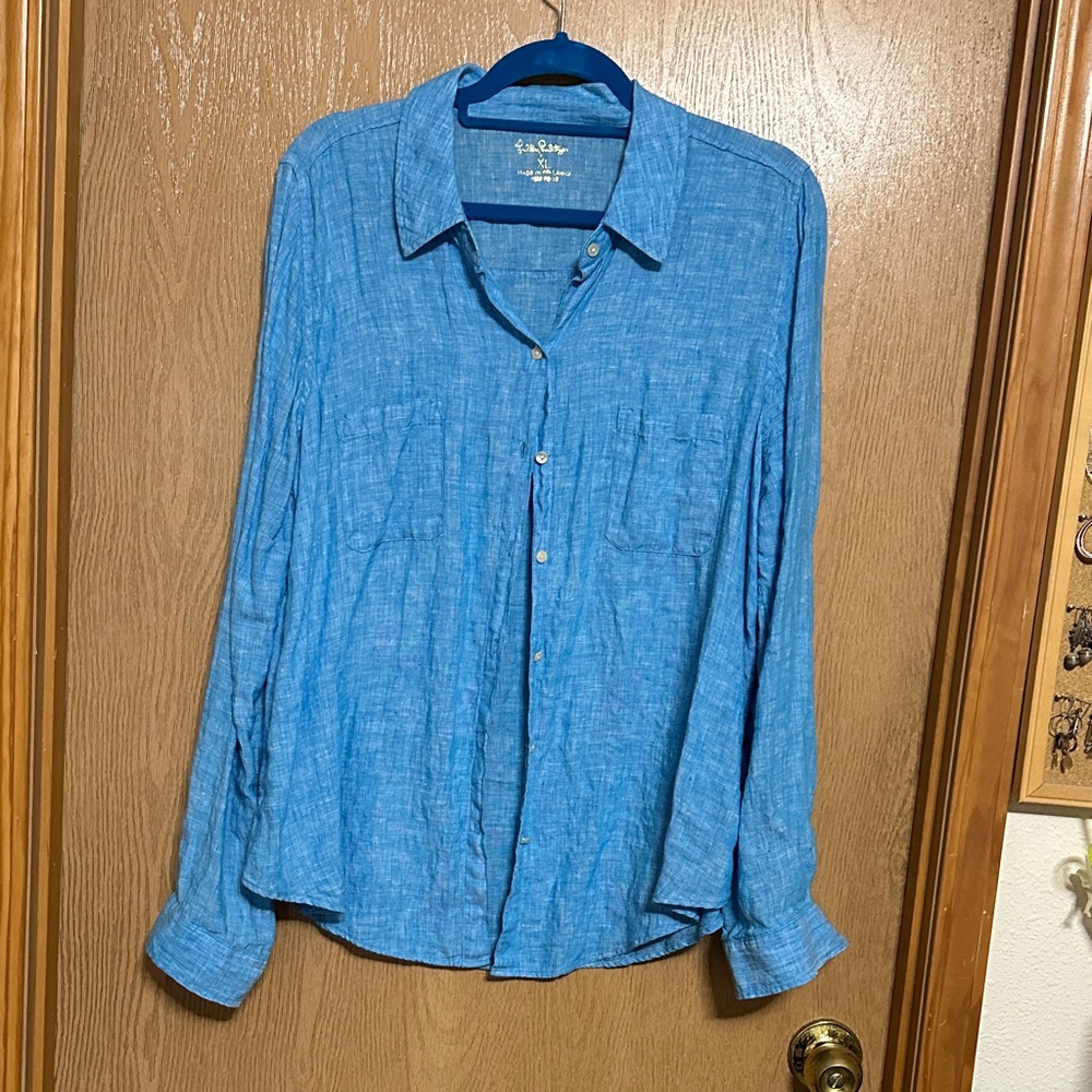 Lilly Pulitzer Light Blue Button-Down Shirt